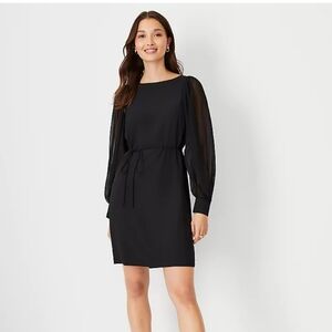Ann Taylor Chiffon Sleeve Belted Dress 4